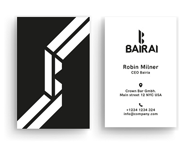 Business Card Bairai business card business card design businesscard creative creativity design designer graphic design minimal modern typography visiting card