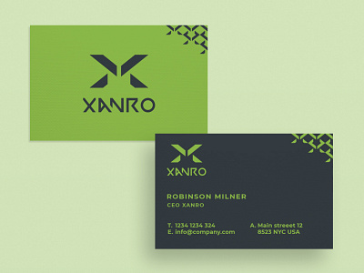 Business Card Xanro business card business card design business cards businesscard creative creativity design designer graphic design minimal modern typography visiting card design