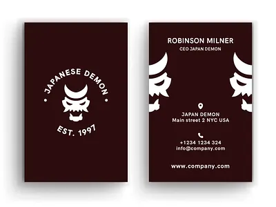 Business Card Japan Demon business card business card design business cards businesscard creative creativity design designer minimal modern typography visit card visiting card design