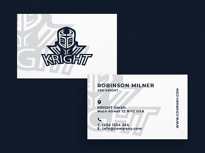 Business Card Kright business card business card design businesscard creative creativity design designer gaming minimal modern typography visit card visiting card design