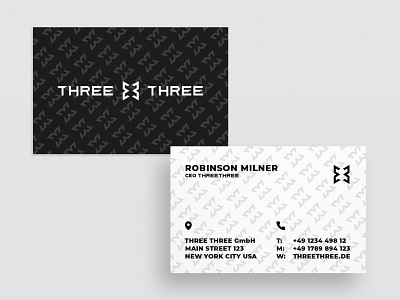 Business Card Three Three business card design businesscard card card design creative creativity design designer graphic design minimal modern typography visiting card design