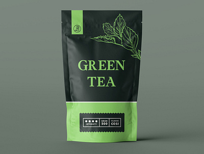 Package Design Green Tea creative creativity design designer label label design minimal modern package package design packaging packaging design typography