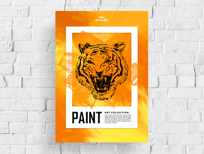 Poster Design Tiger Paint creative creativity design designer graphic design graphic artist modern orange paint poster poster design tiger typography