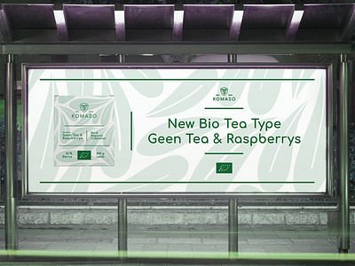 Banner Design Green Tea and Raspberrys