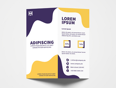 Brochure Design Yello Purple brochure brochure design creative creativity design designer flyer flyer design graphic design minimal modern typography
