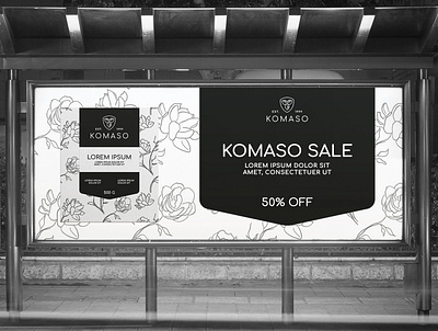Banner Design Komaso Sale banner banner design black creative creativity design designer graphic design minimal modern package typography