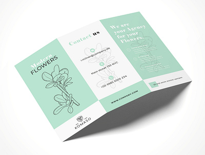 Brochure Design Modern Flowers brochure brochure design creative creativity design designer flower flyer flyer design minimal modern trifold brochure typography