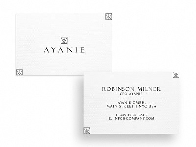 Business Card Ayanie business card business card design business cards businesscard creative creativity design designer minimal modern typography visiting card design visitingcard