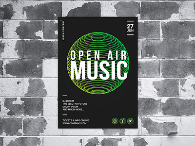 Poster Design Open Air Music creative creativity design designer graphic design minimal modern music poster poster art poster design typography