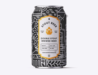 Beer Can Stout Yellow beer beer can beer label brewery can creative creativity design designer label label design labels modern typography