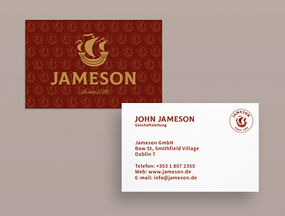 Business Card Jameson business card business card design business cards businesscard creative creativity design designer graphic design graphic artist modern typography whiskey