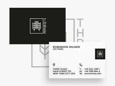 Business Card THREE brand brand identity branding business card business card design business cards businesscard creative creativity design designer minimal modern typography