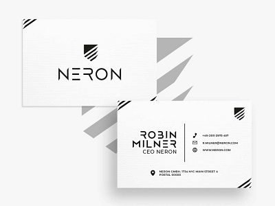 Business Card Neron branding business card business card design businesscard card creative creativity design designer graphic design logo minimal modern typography