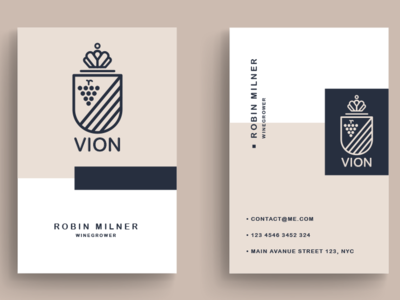 Winegrower Vion brand branding branding design business card business card design creative creativity design designer graphic design graphic artist illustration logo logo design logodesigner logoinspiration minimal modern typography vector