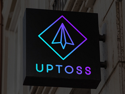 Logo Startup Uptoss airplane brand branding creative creativity dailylogochallenge design designer graphic design graphic artist logo logo design logodesigner logoinspiration minimal modern paper paper airplane startup typography