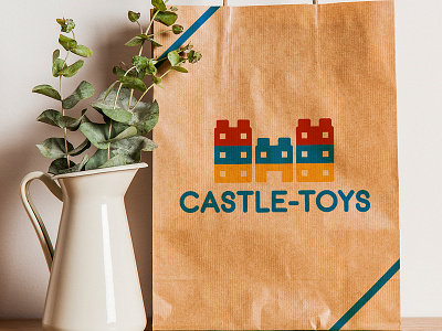 Logo Castle Toy store bag castle creative creativity dailylogochallenge design designer graphic design graphic artist logo logo design logodesigner logoinspiration minimal modern shop store toy toys typography