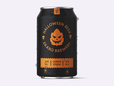 Halloween Beer Can beer beer can beercan brewery can creative creativity design designer dribbbleweeklywarmup halloween modern pumpkin typography