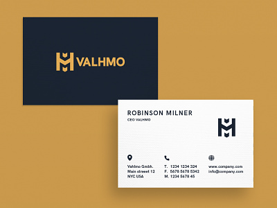 Business Card Gold Valhmo business card bussines card bussiness card creative creativity design designer graphic design minimal modern typography visiting card visiting card design