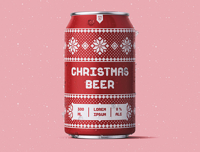 Christmas Beer Can beer beer can brewery can christmas creative creativity design designer label design minimal modern typography