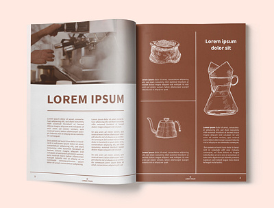 Magazine Design Coffee Shop coffee coffee shop creative creativity design designer graphic design magazine magazine design minimal modern typography