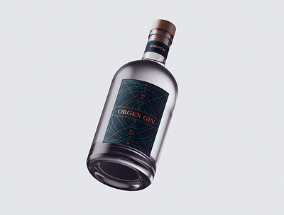 Bottle Design Orgen Gin bottle bottle design bottle label creative creativity design designer gin label label design minimal modern typography