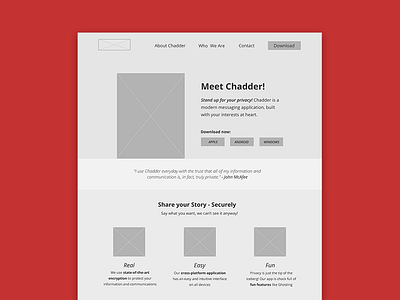 Chadder Website Redesign Wireframe