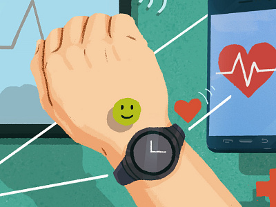 Healthcare and Smart Technology editorial illustration samsung