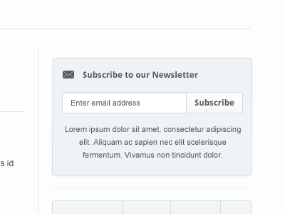 Newsletter box blue box email form newsletter signup subscribe
