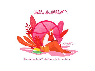 Hello dribbble illustration