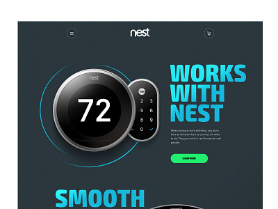 Nest Concept google nest smart thermostat ui web