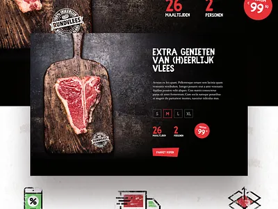 Butcher butcher cow craft food meat raw ui website