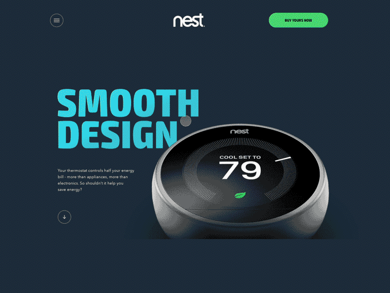 Nest Thermostat - animated animation home landingspage nest principle smart uidesign webdesign