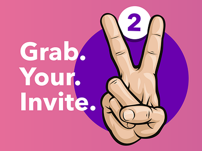 Two Dribbble Invites (CLOSED) 2d debut dribbble hand illustration invite pink vector