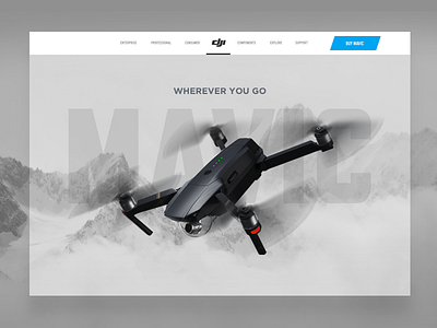 DJI Mavic pro Concept blue concept dji drone mavic motion ui website white