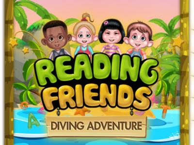 "Reading Friends" Diving adventure A to Z design hybrid app logo mobile app development ui