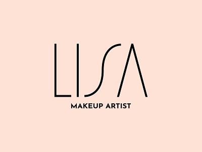 Lisa Makeup Artist beauty beauty logo brand brand design brand identity elegance identity logo logotype makeup makeup artist minimalism pink typography