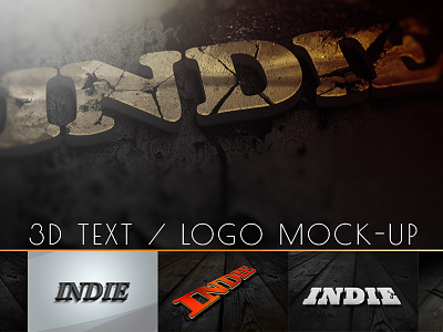 3d Text/Logo Mock-up v.2 / 6in1