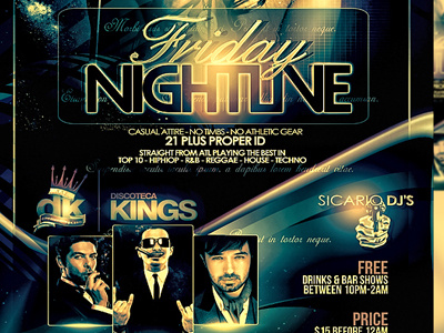 Nightlive Flyer -PSD- club colorful dance dj event flyer light midnight music nightclub party flyer party poster poster