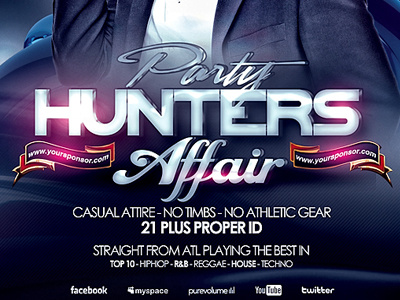 PSD Party Hunters Affair Flyer Template abstract club club flyer cool flyer cool flyer backgrounds cool flyer template dance disco dj entertainment flyer midnight music nightclub party advertisements party flyer party templates popular flyers poster print psd fly psd flyers