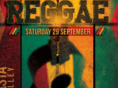 PSD Reggae Poster / Flyer Template v.2 band club concert dj festival flyer grunge hiphop jamaica midnight music nightclub party poster rap rasta rastaman red reggae reggaeton rnb rock roots vintage