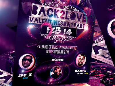 Psd Valentines Day Party Flyer Template