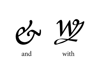 "With" Symbol ligature symbol typography with