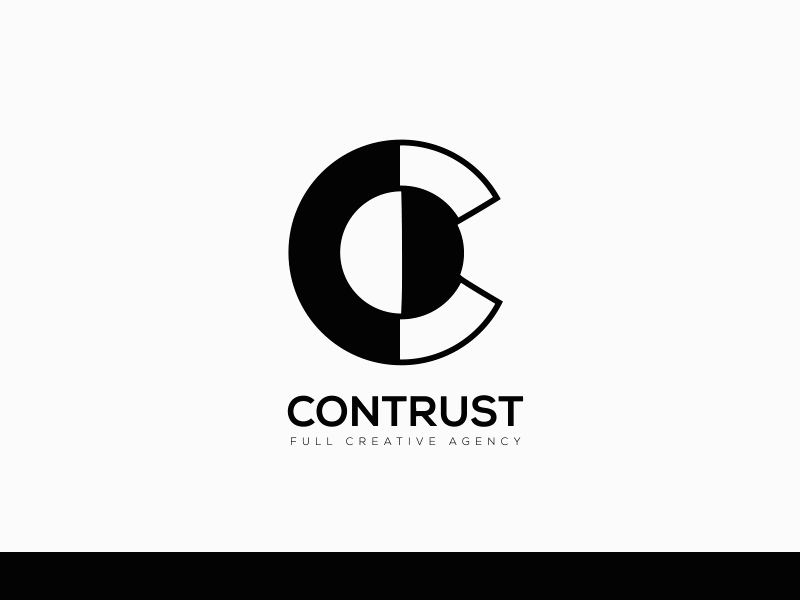Contrust Full Creative Agency logo reveal black and white branding bw company contrast logo logo reveal motion motion graphics studio