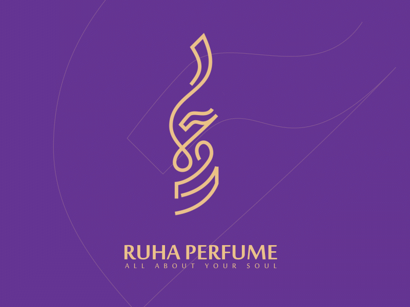RUHA PERFUME arabic branding colone graphic design logo logo reveal motion motion graphics perfume persian purple