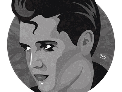 Elvis 2 2d adobe adobe illustrator amazing circle logo clean elvis elvis presley eyes only fan artwork fandom grainy grayscale illustration king of rock n roll portrait portrait art rock and roll vector vintage