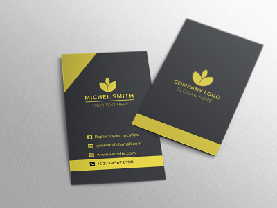 Vertical business card design.