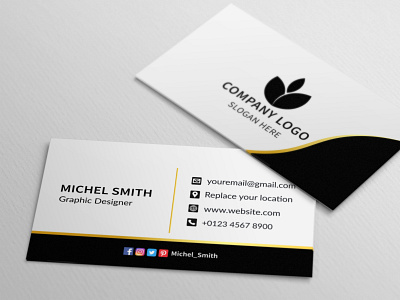 Black white business card design.