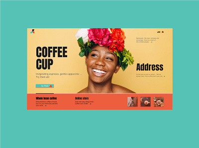 Russian network of coffee-to-go outlets cleaning landing page ui web webdesign