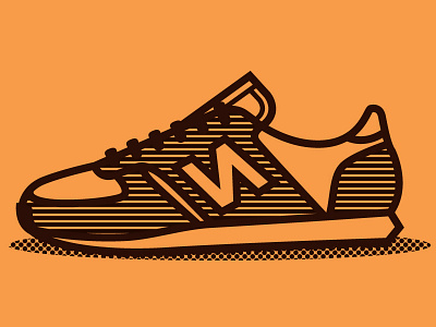 NewBalance black new balance orange shoe stroke