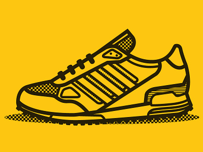 adidas adidas black shoe stroke yellow